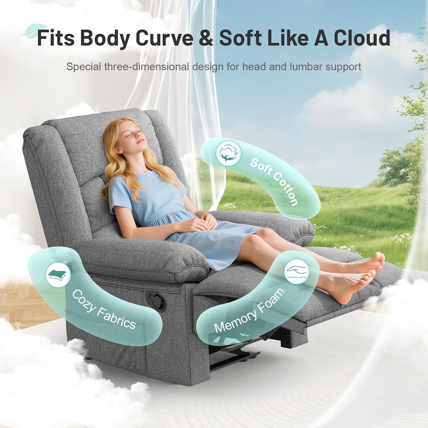 Salem Reclining Massage Chair Bed - Grey