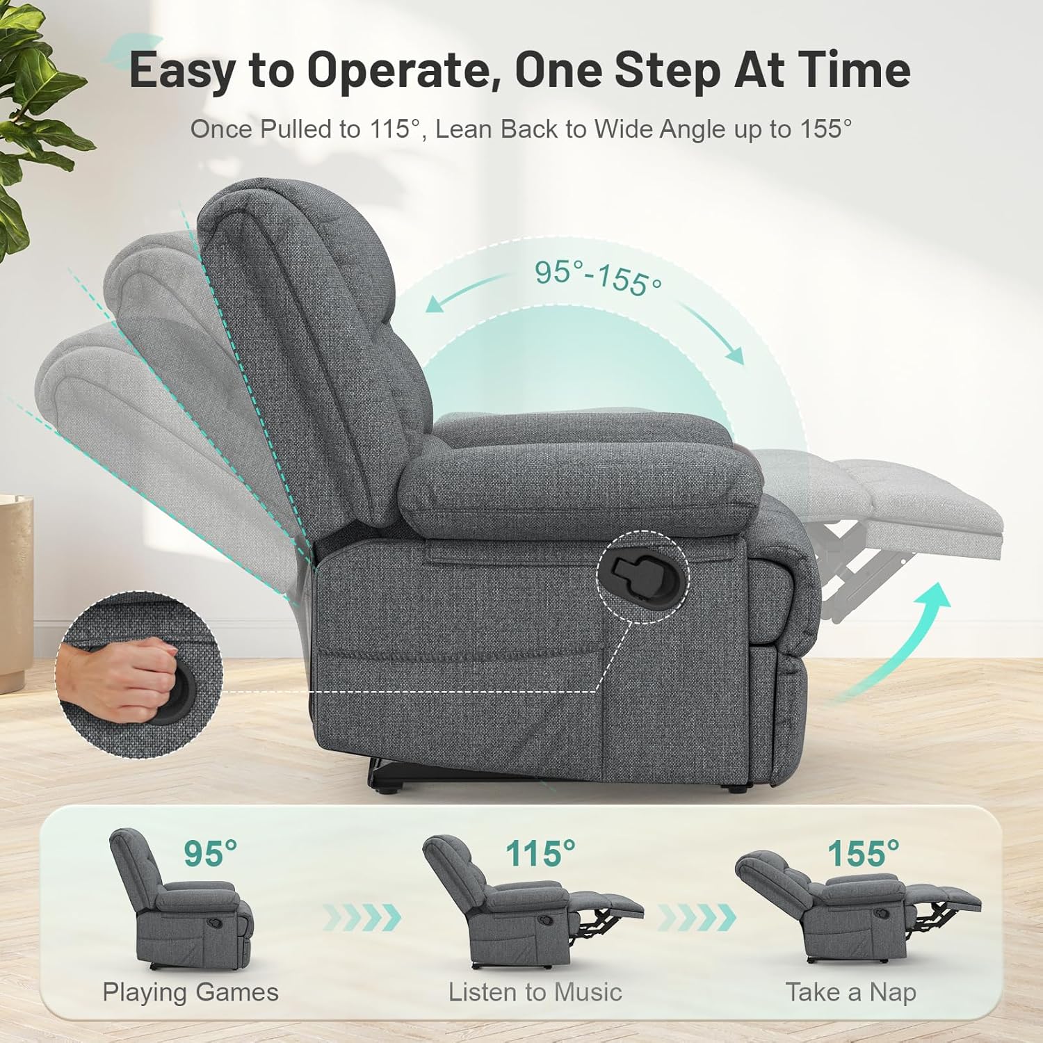 Salem Reclining Massage Chair Bed - Grey