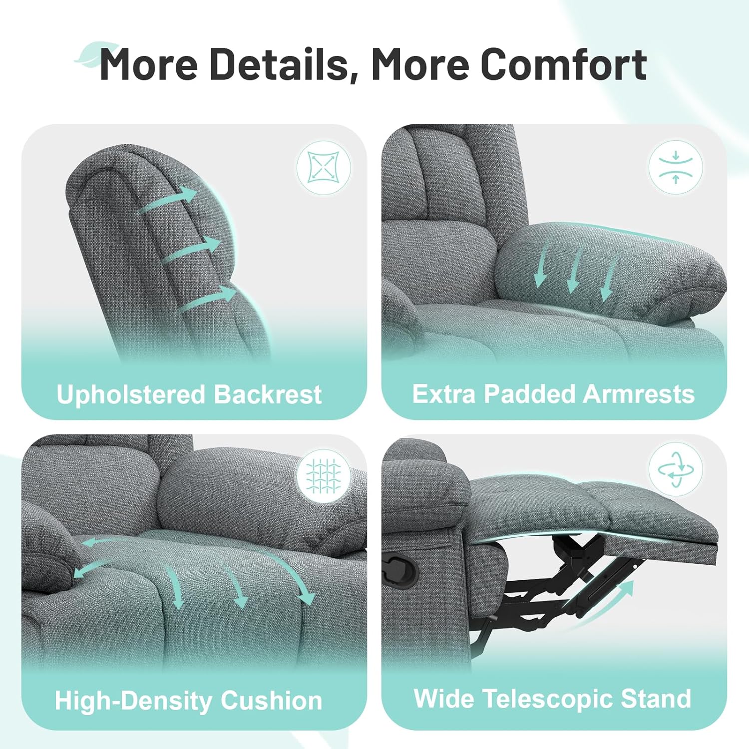 Salem Reclining Massage Chair Bed - Grey