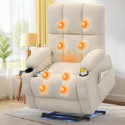 Shiloh Reclining Massage Chair Bed - Beige