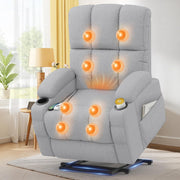 Shiloh Reclining Massage Chair Bed - Light Grey