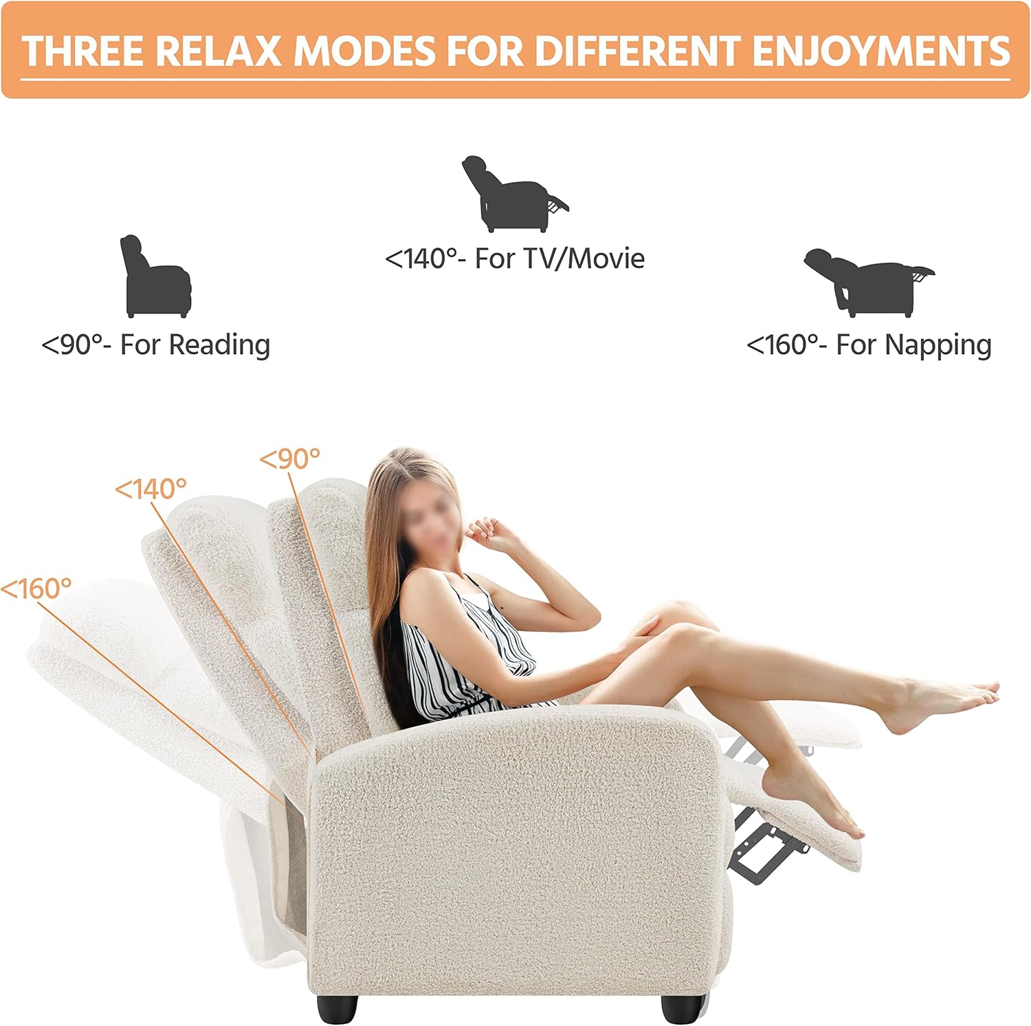 Yona Reclining Chair Bed - Ivory