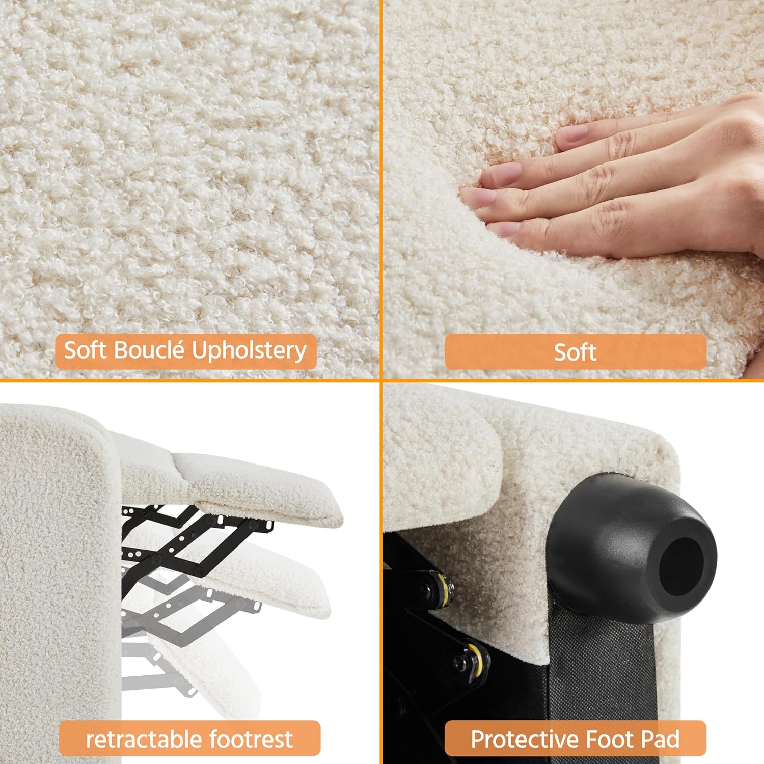 Yona Reclining Chair Bed - Ivory