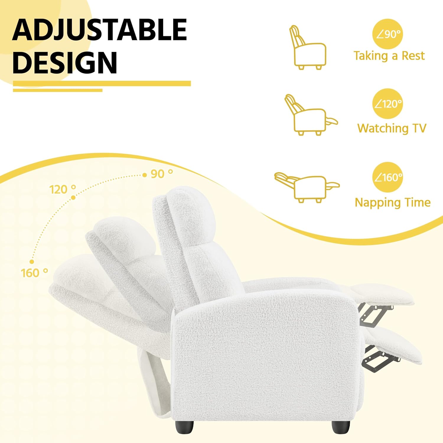 Yona Reclining Chair Bed - White