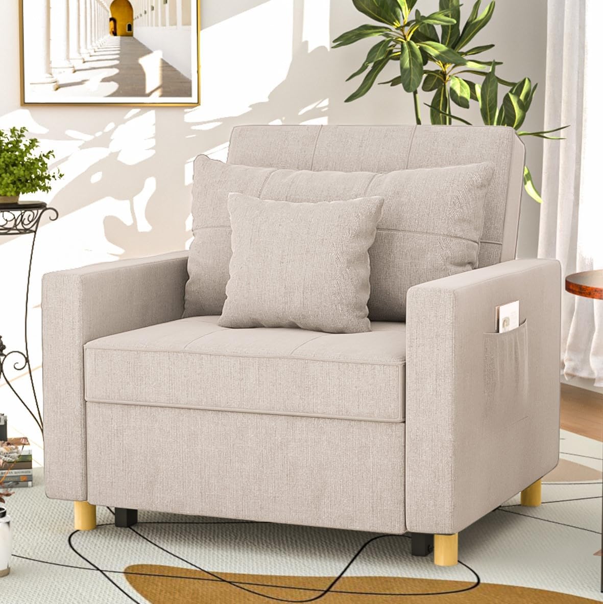 Yusuf Chair Bed - Beige