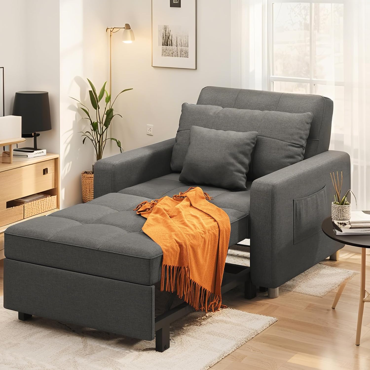 Yusuf Chair Bed - Charcoal