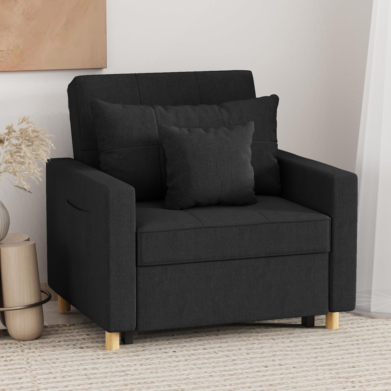 Yusuf Chair Bed - Charcoal Black