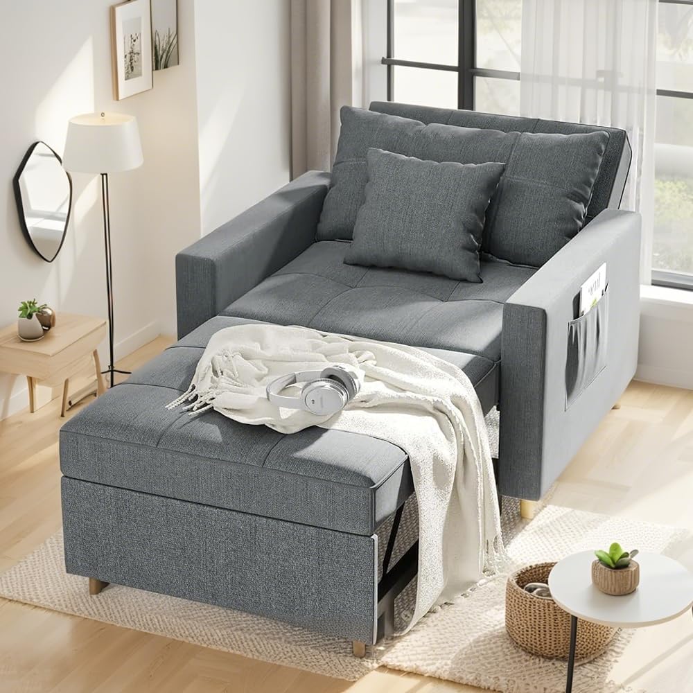 Yusuf Chair Bed - Dark Grey