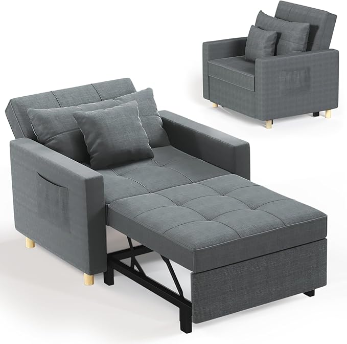 Yusuf Chair Bed - Dark Grey