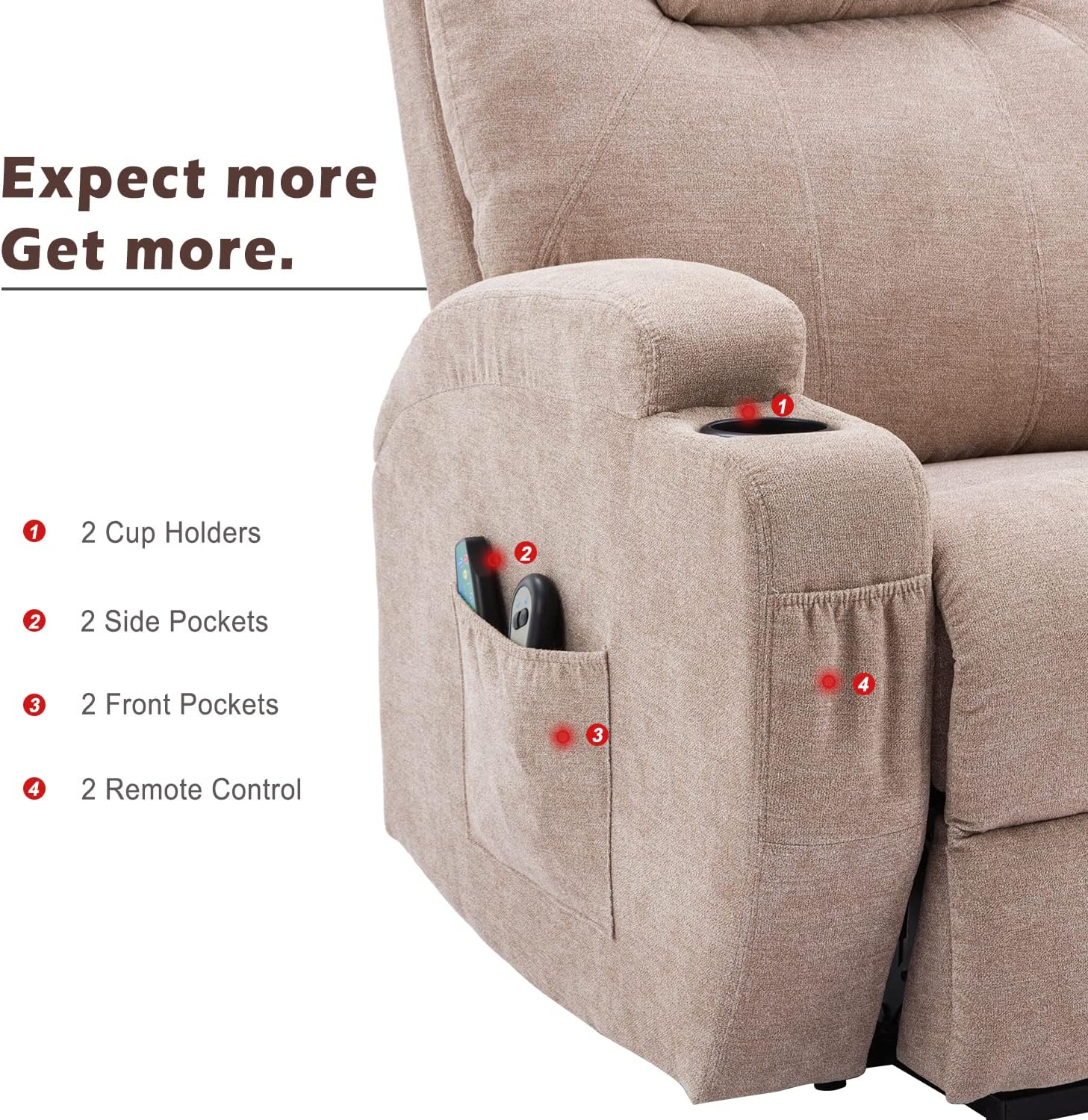 Zaley Reclining Massage Chair Bed - Crepe