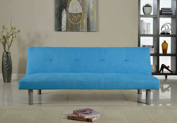 Mira Faux Suede Click Clack Sofa Bed - Blue