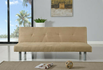 Mira Faux Suede Click Clack Sofa Bed in Living Room