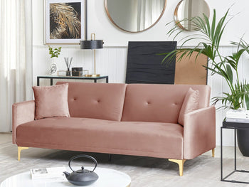 Kiani Velvet Click Clack Sofa Bed in Living Hall