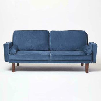 Nancy Fabric Click Clack Sofa - Dark Blue