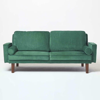 Nancy Fabric Click Clack Sofa - Dark Green