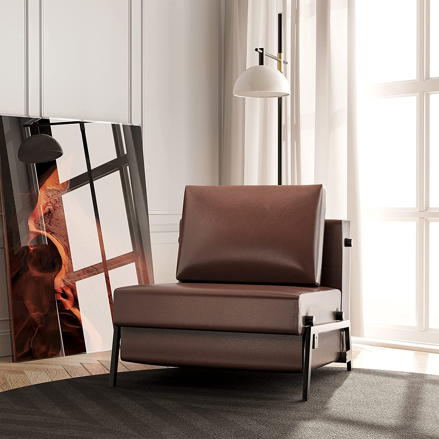 Mary Chair Bed in Caramel Color