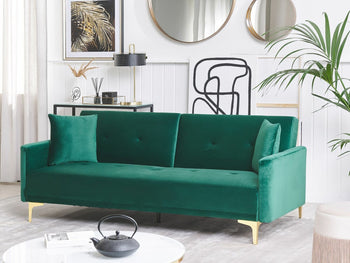 Kiani Velvet Click Clack Sofa in Living Room
