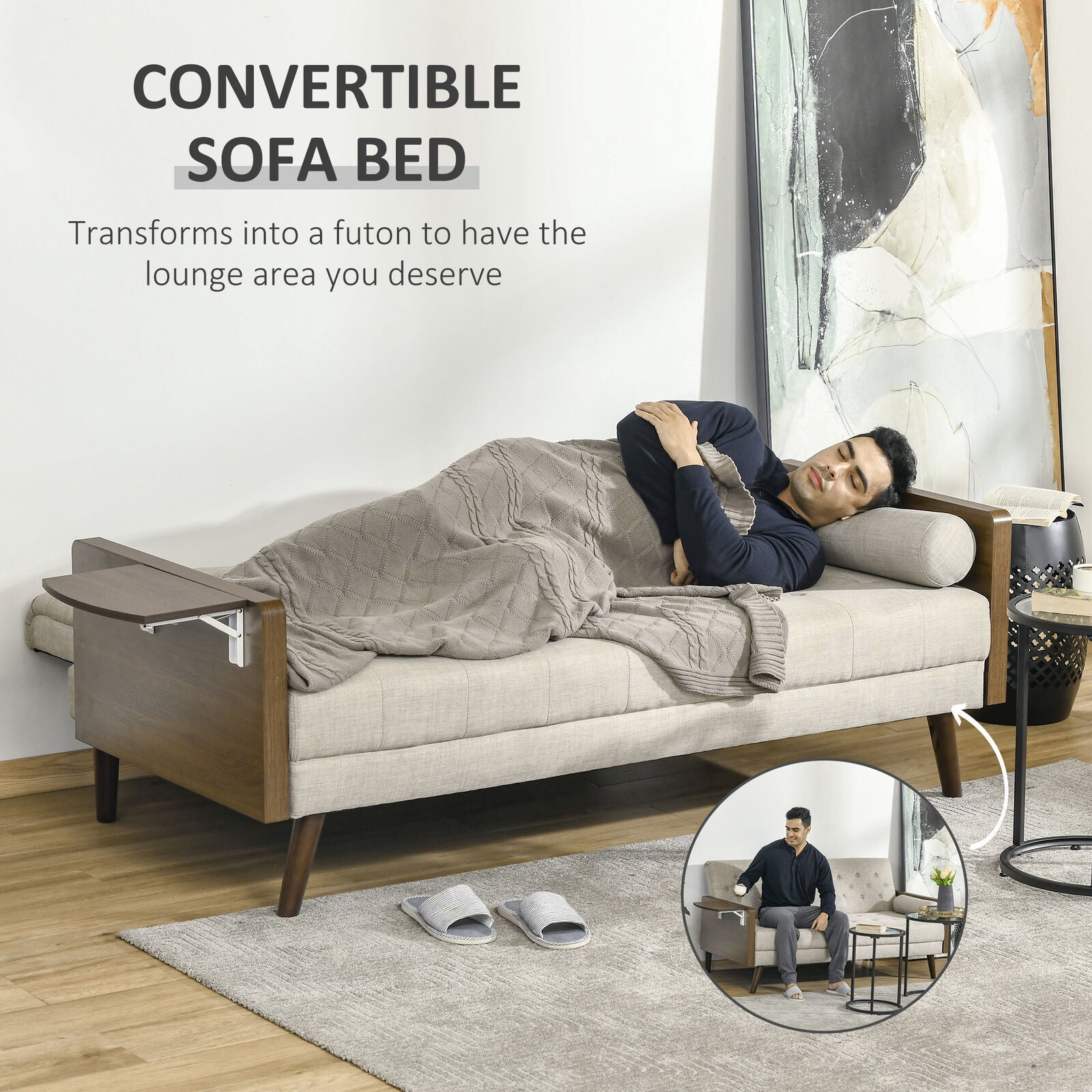 Beige clearance sleeper couch