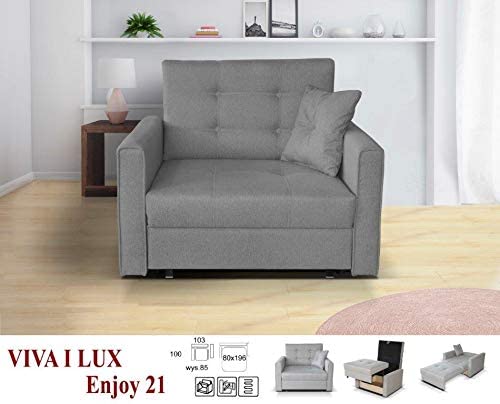 Kristina Sofa Chair Bed in  Grey Color
