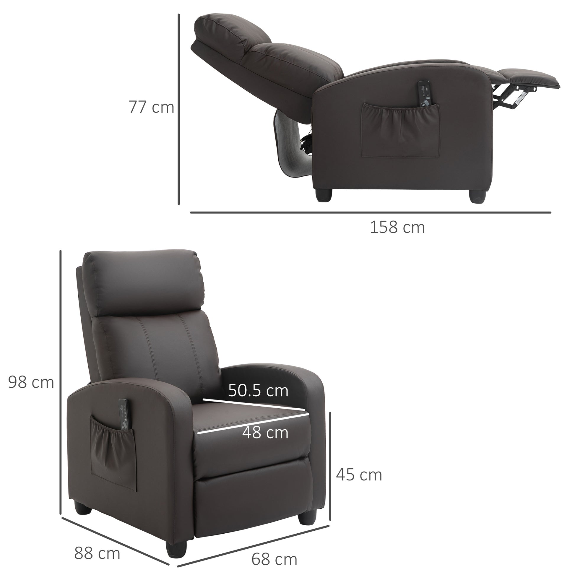 Korh Reclining Chair Bed All Dimensions