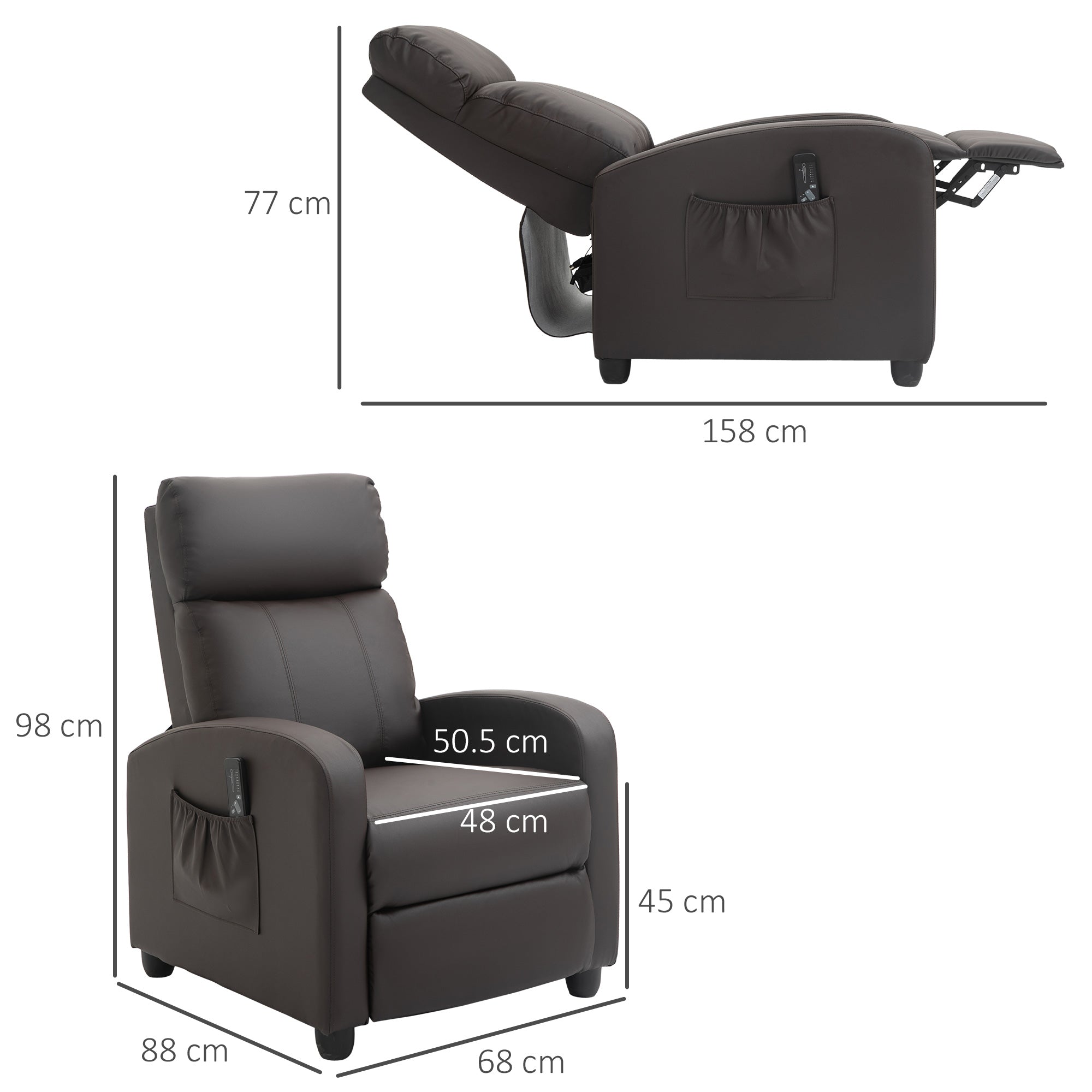 Korh Reclining Chair Bed All Dimensions