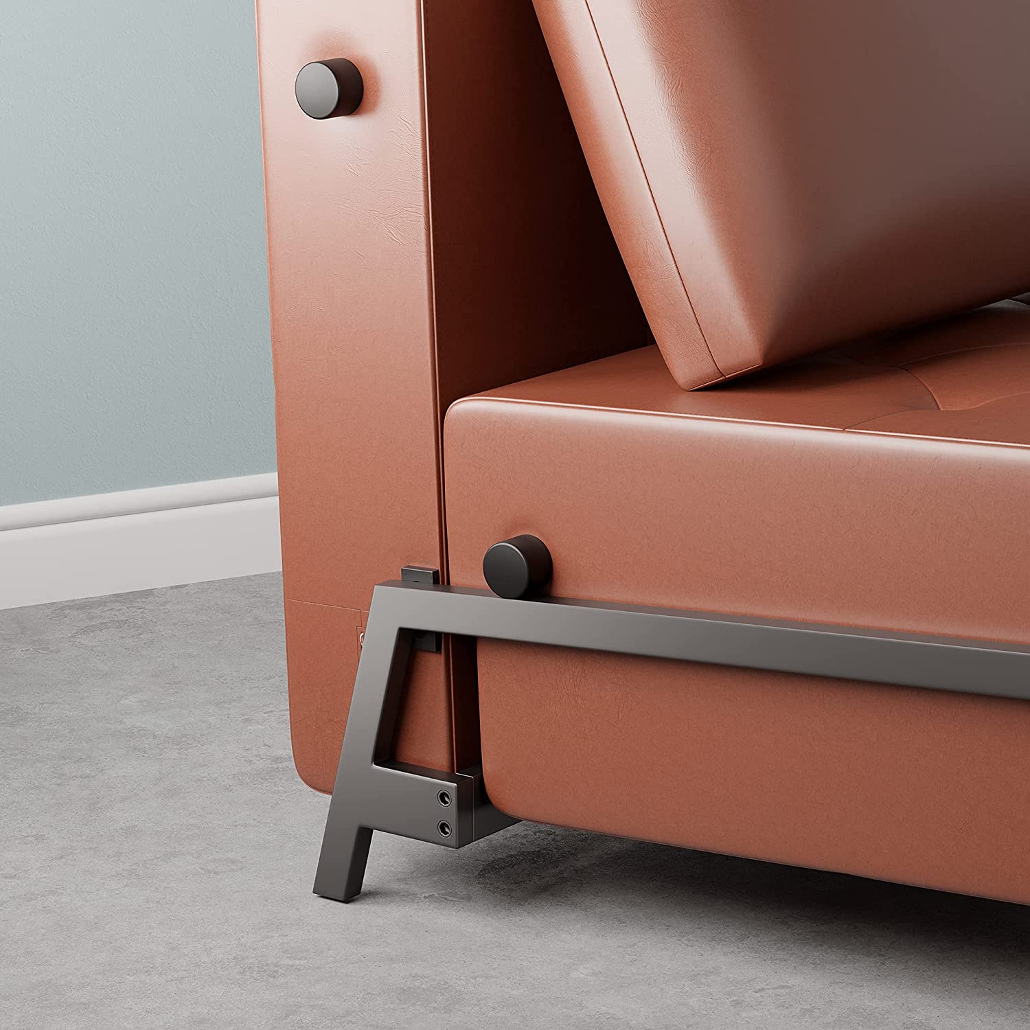 Teplin  Camel Color Chair with Metal Handle 