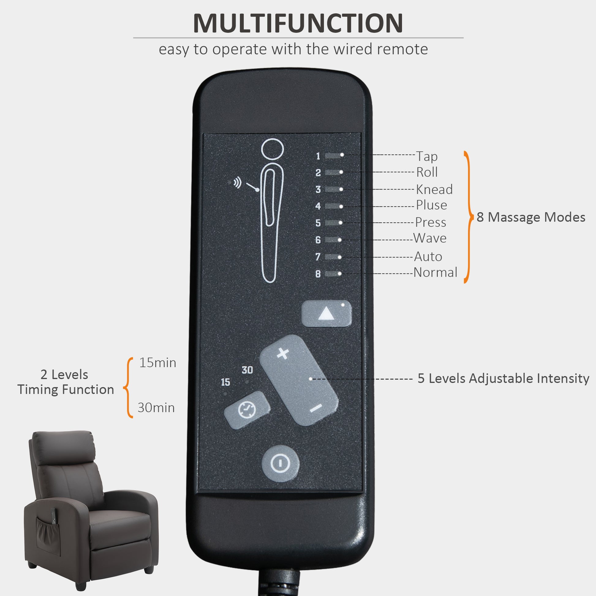 Korh Reclining Chair Bed Remote Multifunction